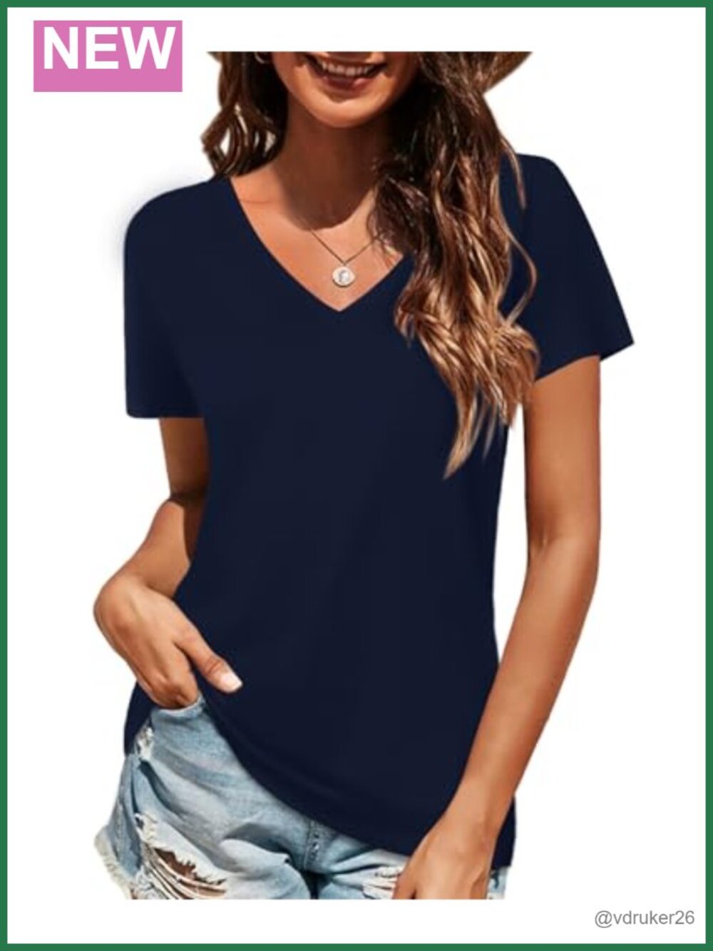 Women's Cotton V Neck Long Sleeve T Shirt Casual Basic Tee